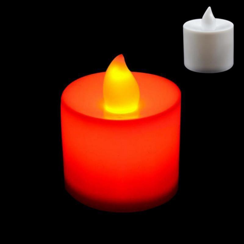 12Pcs Electronic LED Tea Light Candles  Flickering Bulb Battery Operated Flameless LED Tea Light for Seasonal & Festival Celebration Electric Fake Candle Realistic Battery-Powered Flameless Candles for Home Bedroom Party Wedding Festival Decor