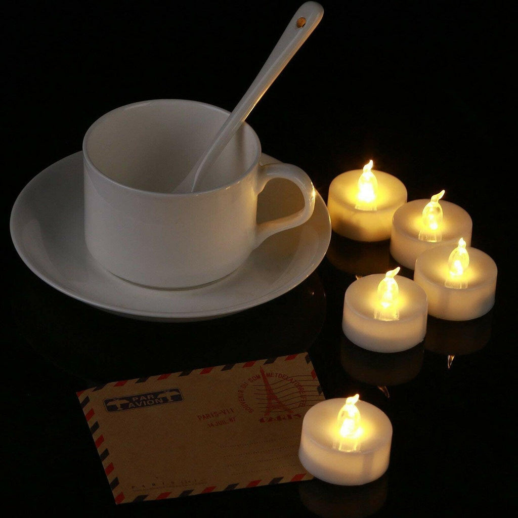 12Pcs New Battery Operated LED Tea Lights Candles  Realistic and Bright Flickering Bulb Battery Operated Flameless LED Tea Light for Seasonal and Festival Celebration Home Decoration Flameless  birthday Decorations Party Supplies