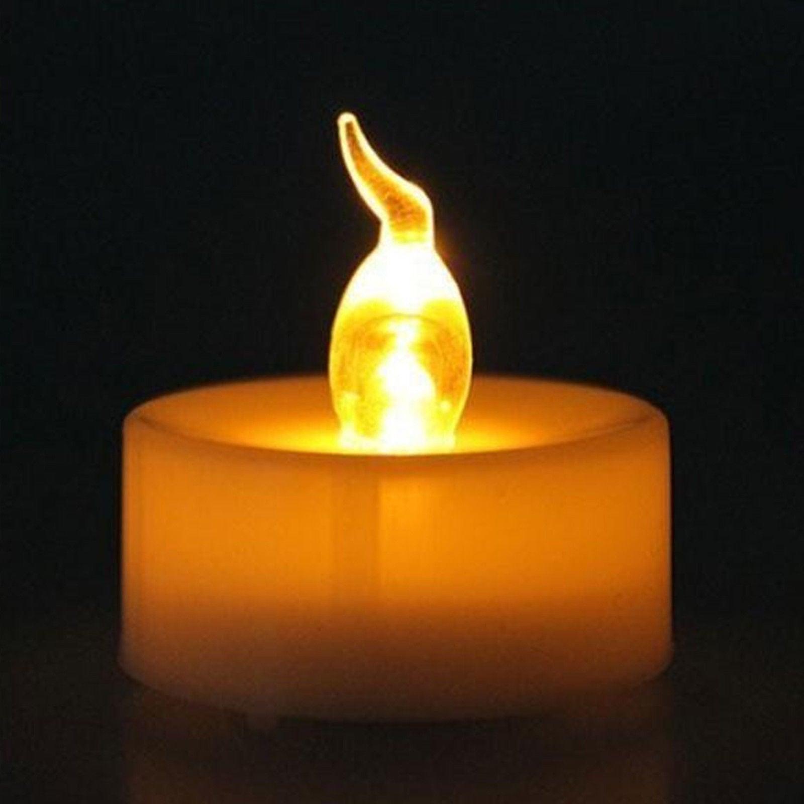 12Pcs New Battery Operated LED Tea Lights Candles  Realistic and Bright Flickering Bulb Battery Operated Flameless LED Tea Light for Seasonal and Festival Celebration Home Decoration Flameless  birthday Decorations Party Supplies