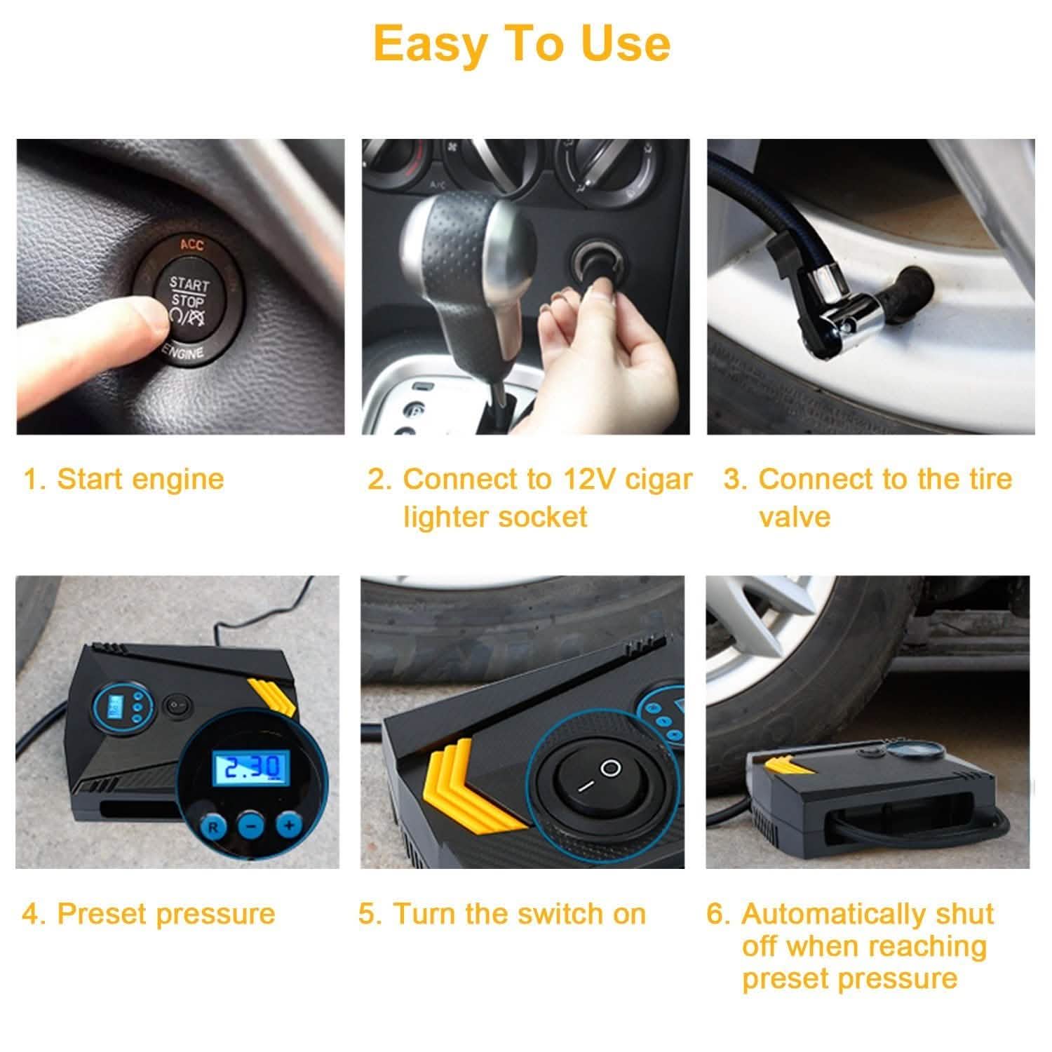 12V DC 100W 150PSI Digital Tire Inflator