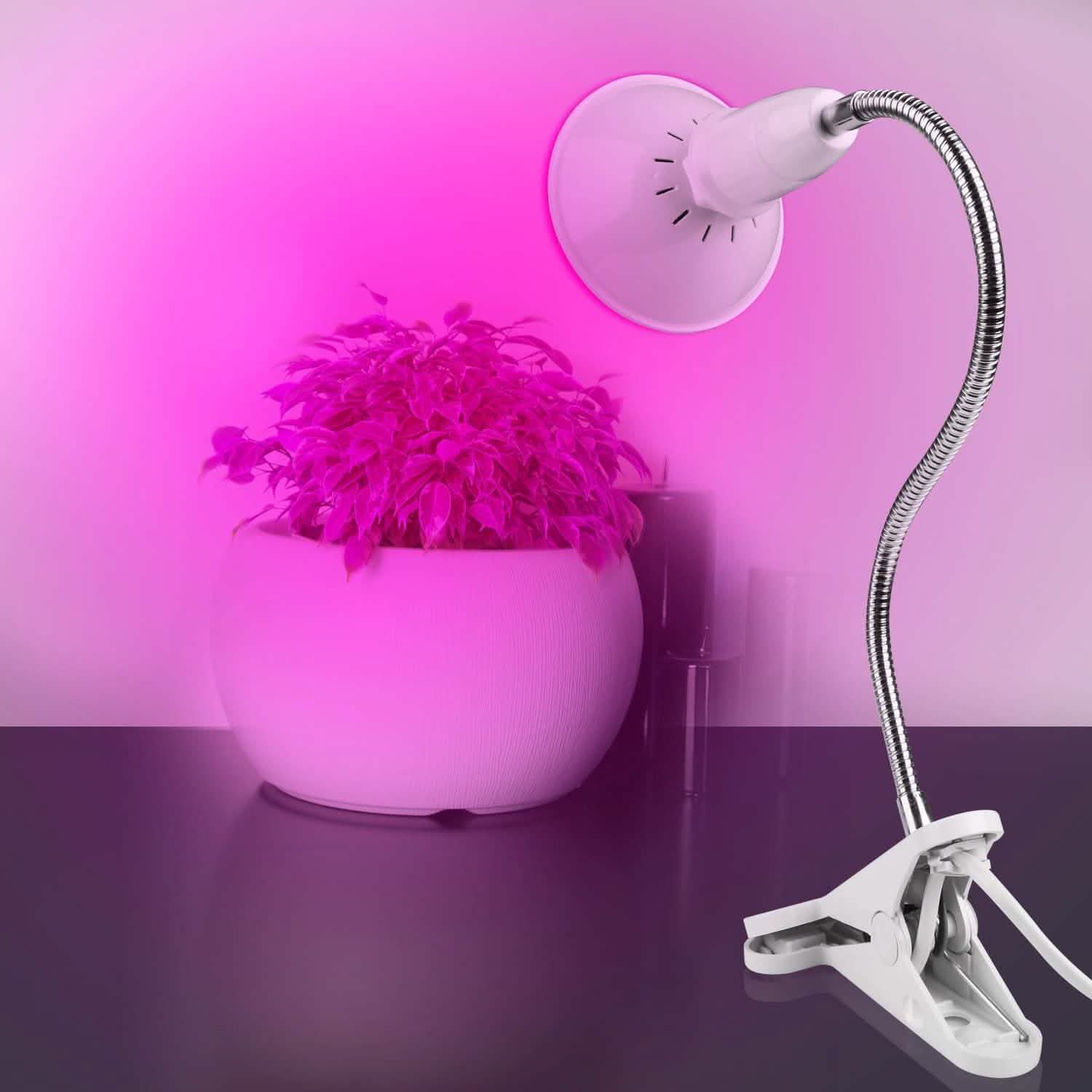 12W LED 360° Rotatable Plant Grow Light with Desk Clip