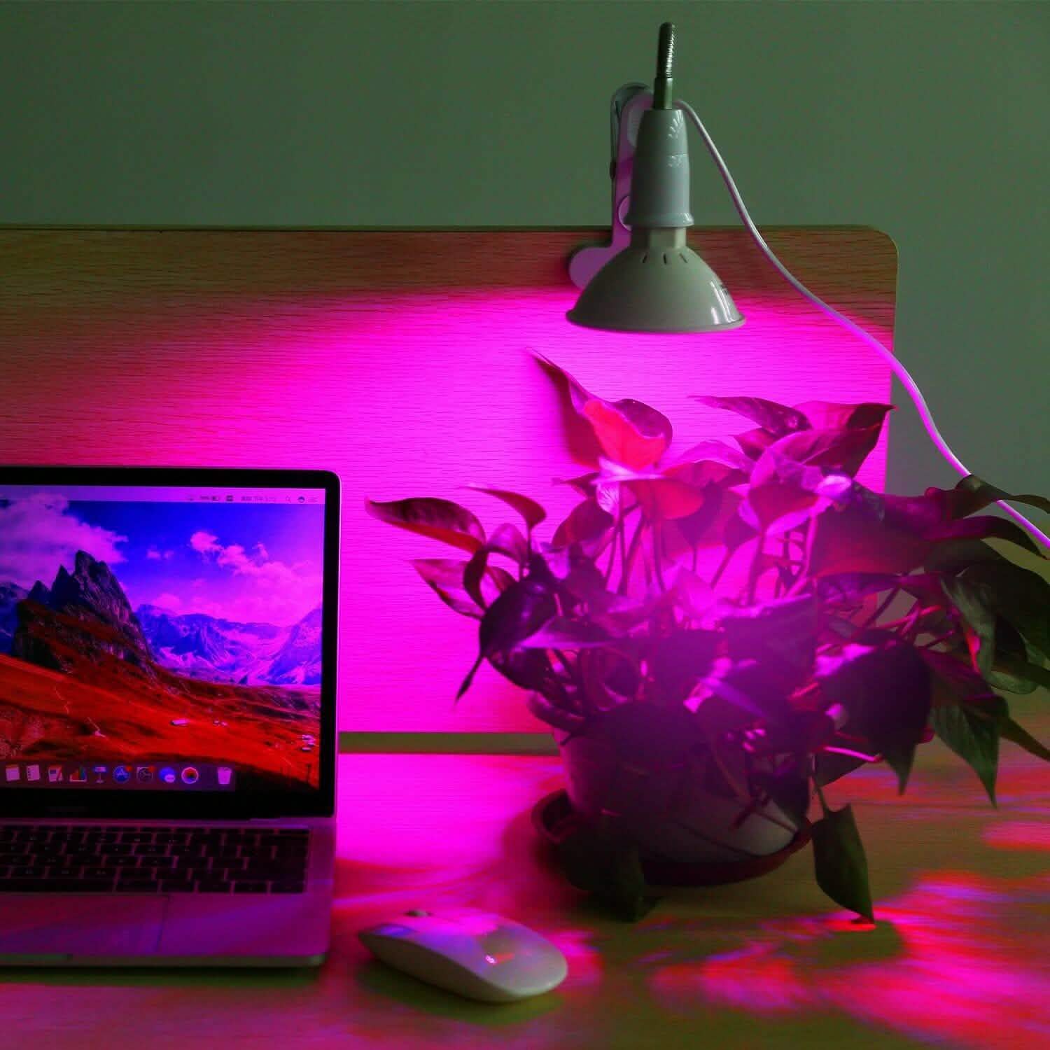 12W LED 360° Rotatable Plant Grow Light with Desk Clip