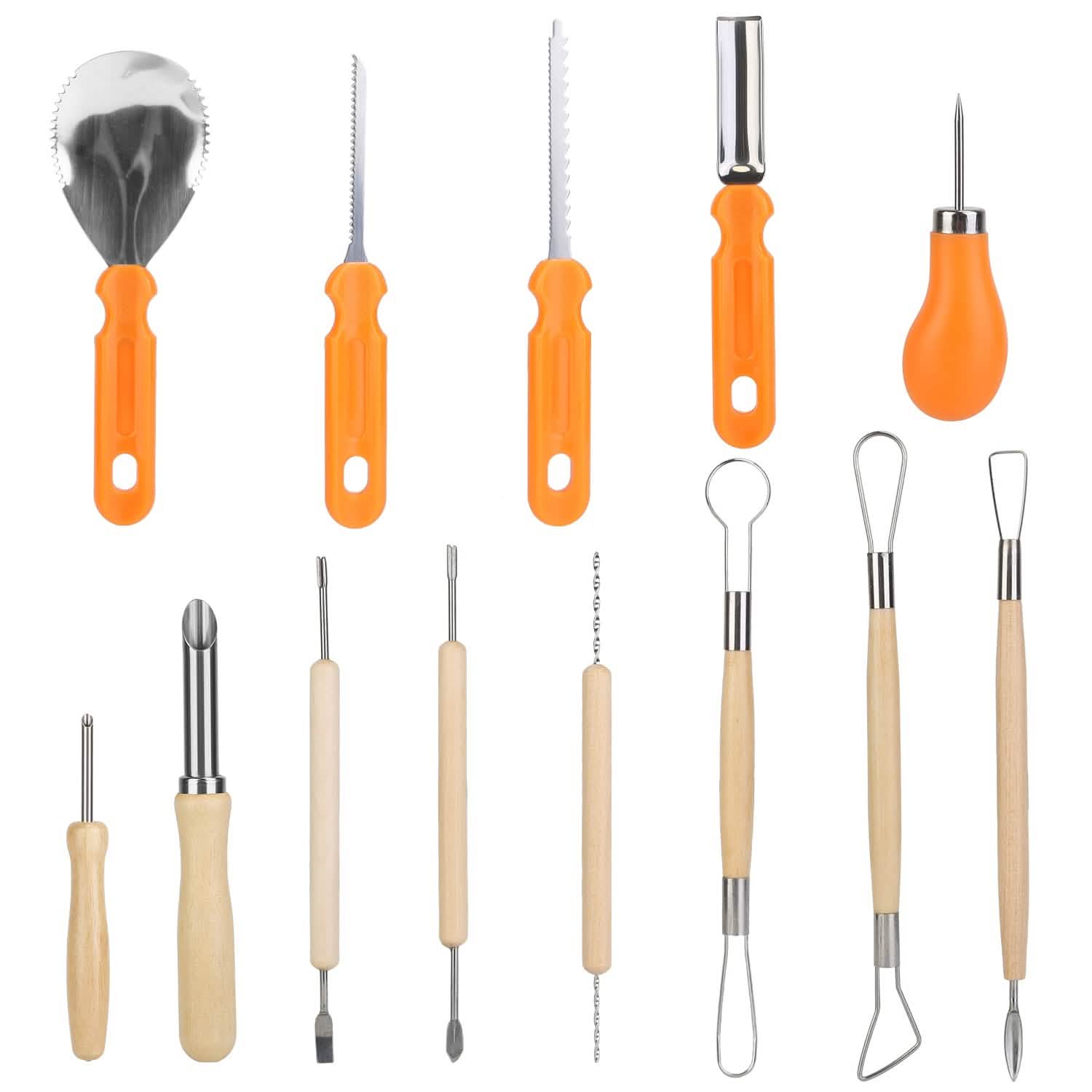 13-Pieces: Halloween Pumpkin Stainless Steel Carving Kit