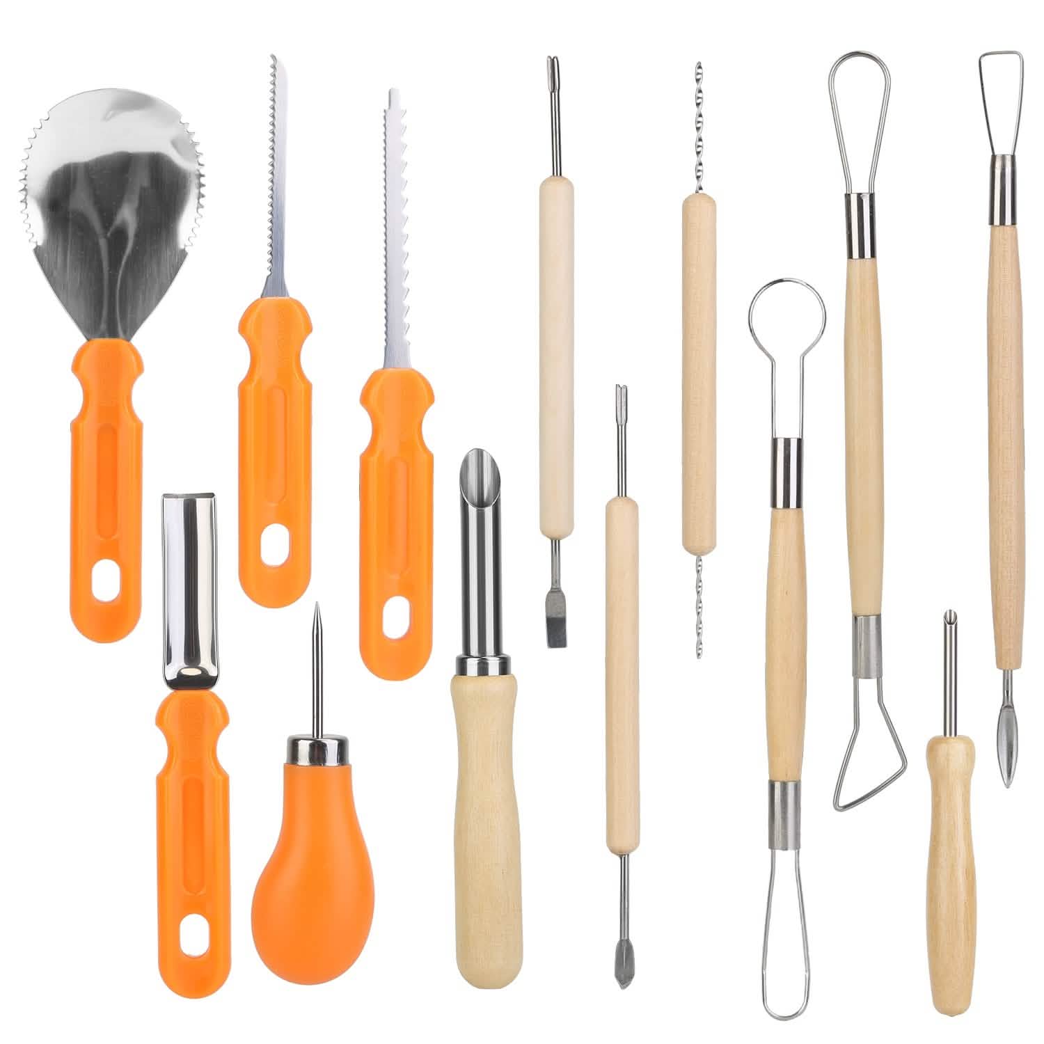 13-Pieces: Halloween Pumpkin Stainless Steel Carving Kit