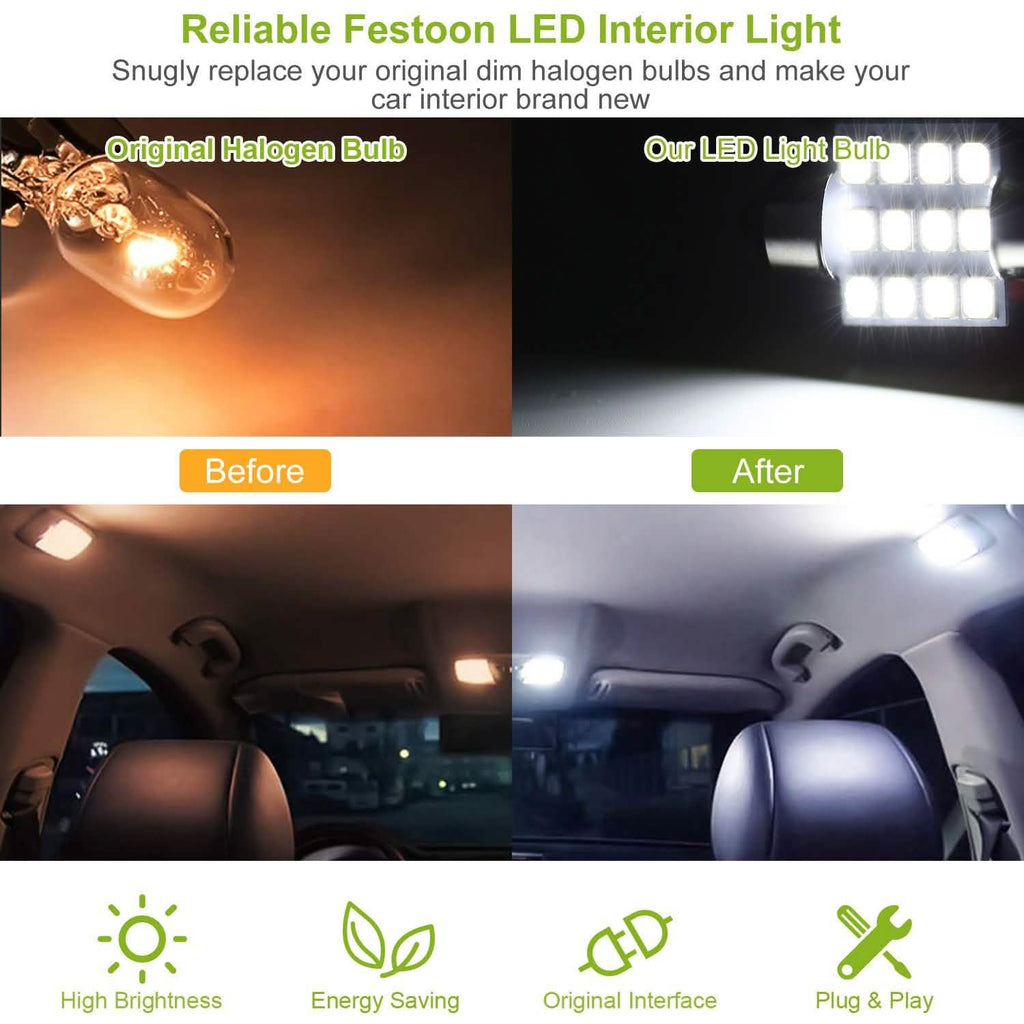 13-Pieces: T10 31mm Festoon LED Light