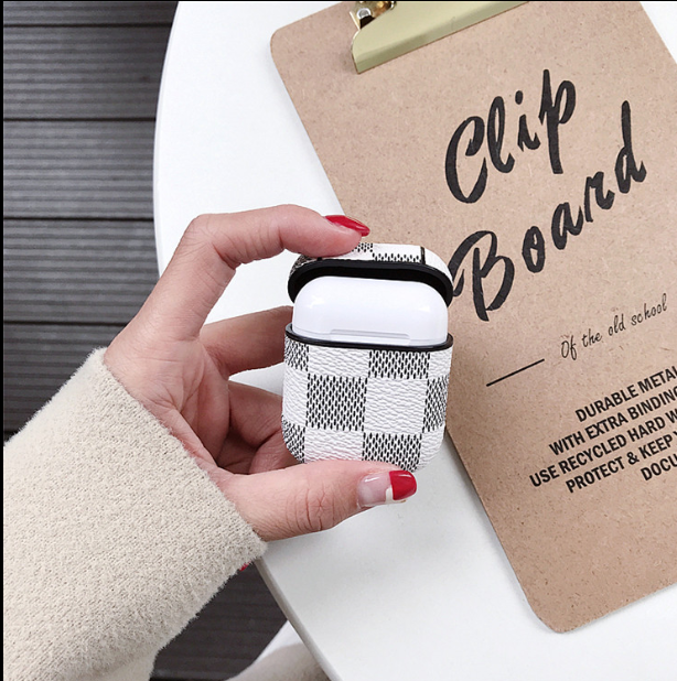 Compatible with  Jacket anti-lost hook wireless Bluetooth headset 2 generation leather case lattice hard shell tide