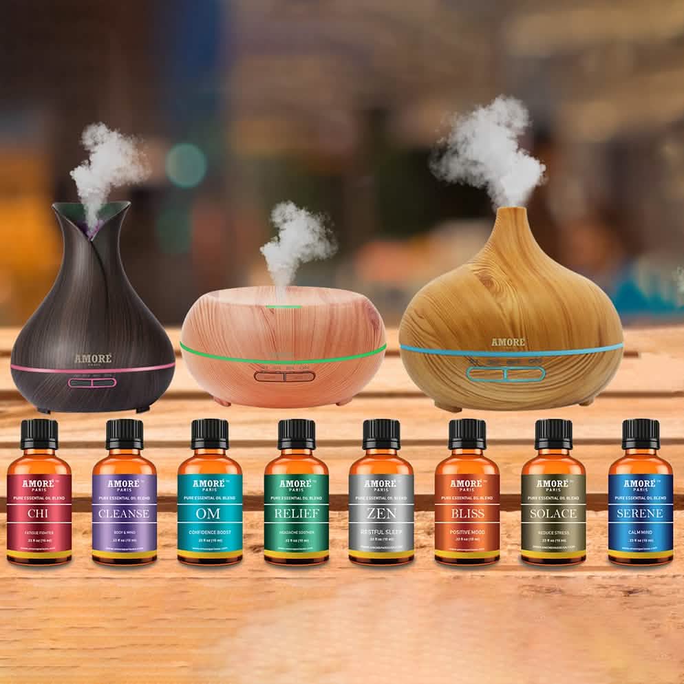 9-Pack: Ultrasonic Diffuser with Optional Essential Oil Gift Set