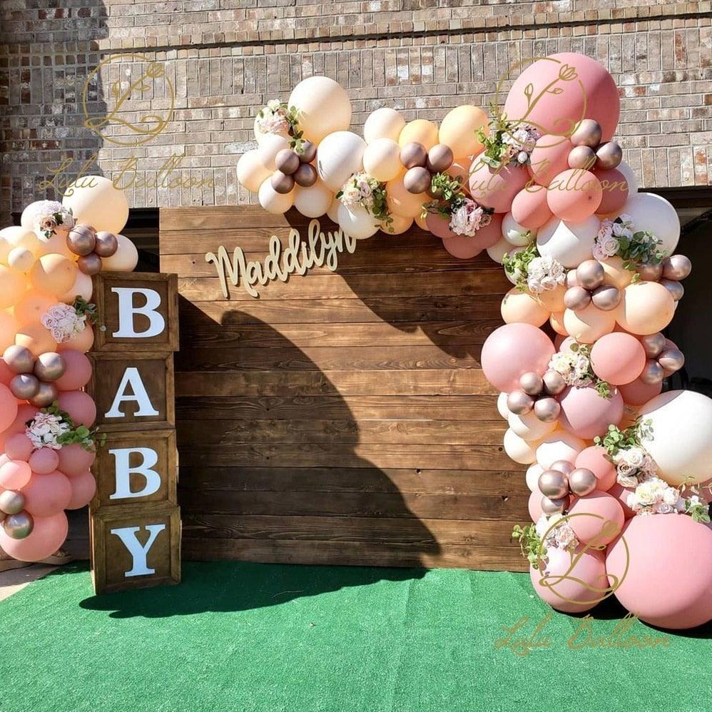 134/140 pcs White Beige And Vintage Pink Arch Garland Balloon Kit For Party Wedding Birthday Baby Shower Bridal Shower Office Parties Wedding Birthday Party Ballons Decoration