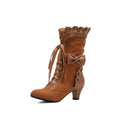 Lolita high heel lace-up plus size women's boots