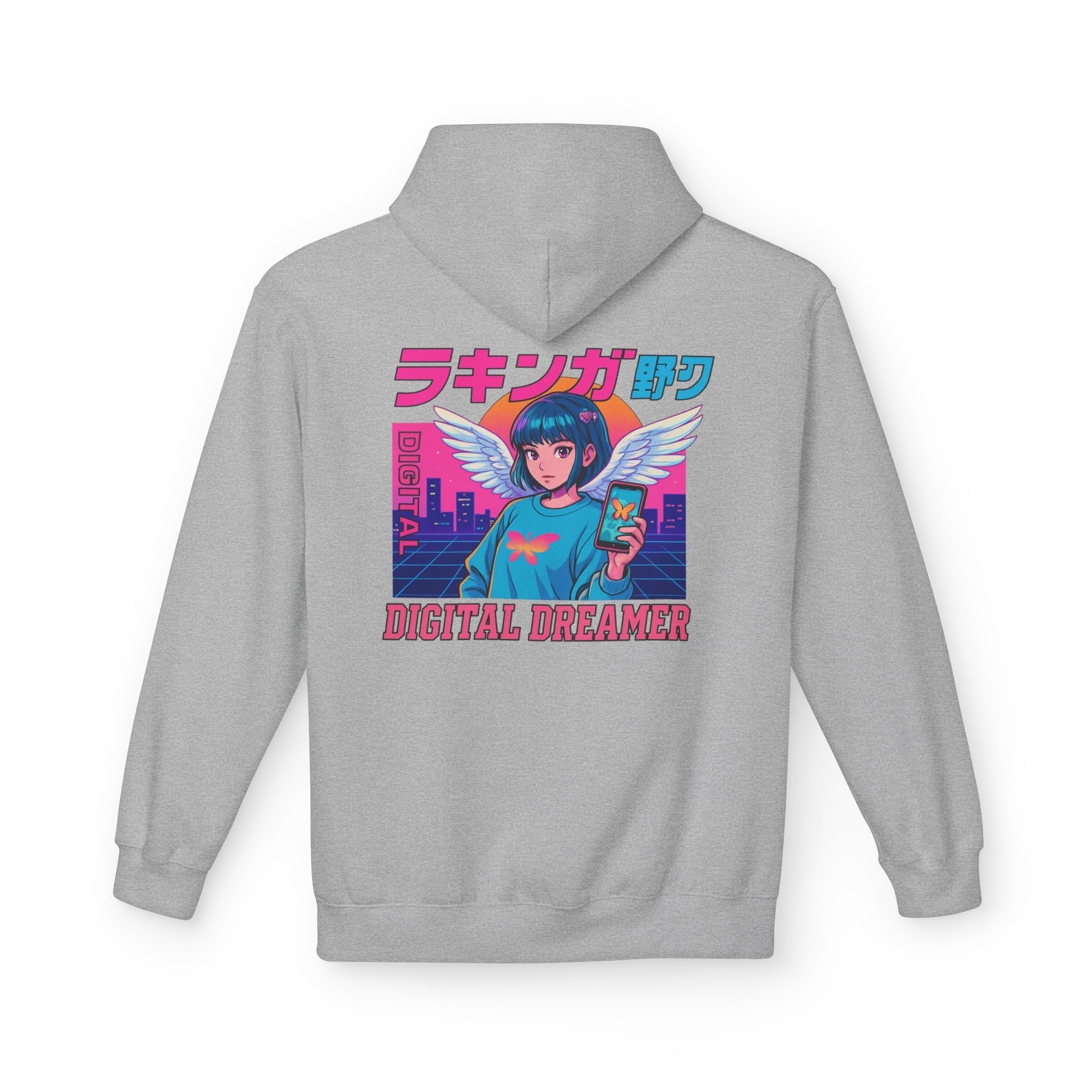Digital Dreamer Unisex Fleece Hoodie, Cozy Graphic Sweatshirt, Anime Style Hoodie, Perfect Gift for Gamers, Casual Streetwear