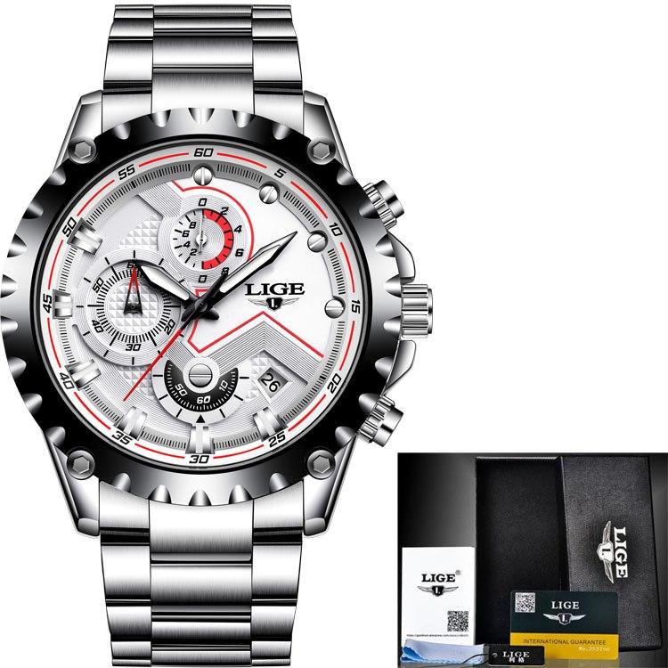 Business Elegant Men's  Watch With Chronometers Day View  Fluorescent Hands Excellent Look Unique Design Perfect Gift For Your Man