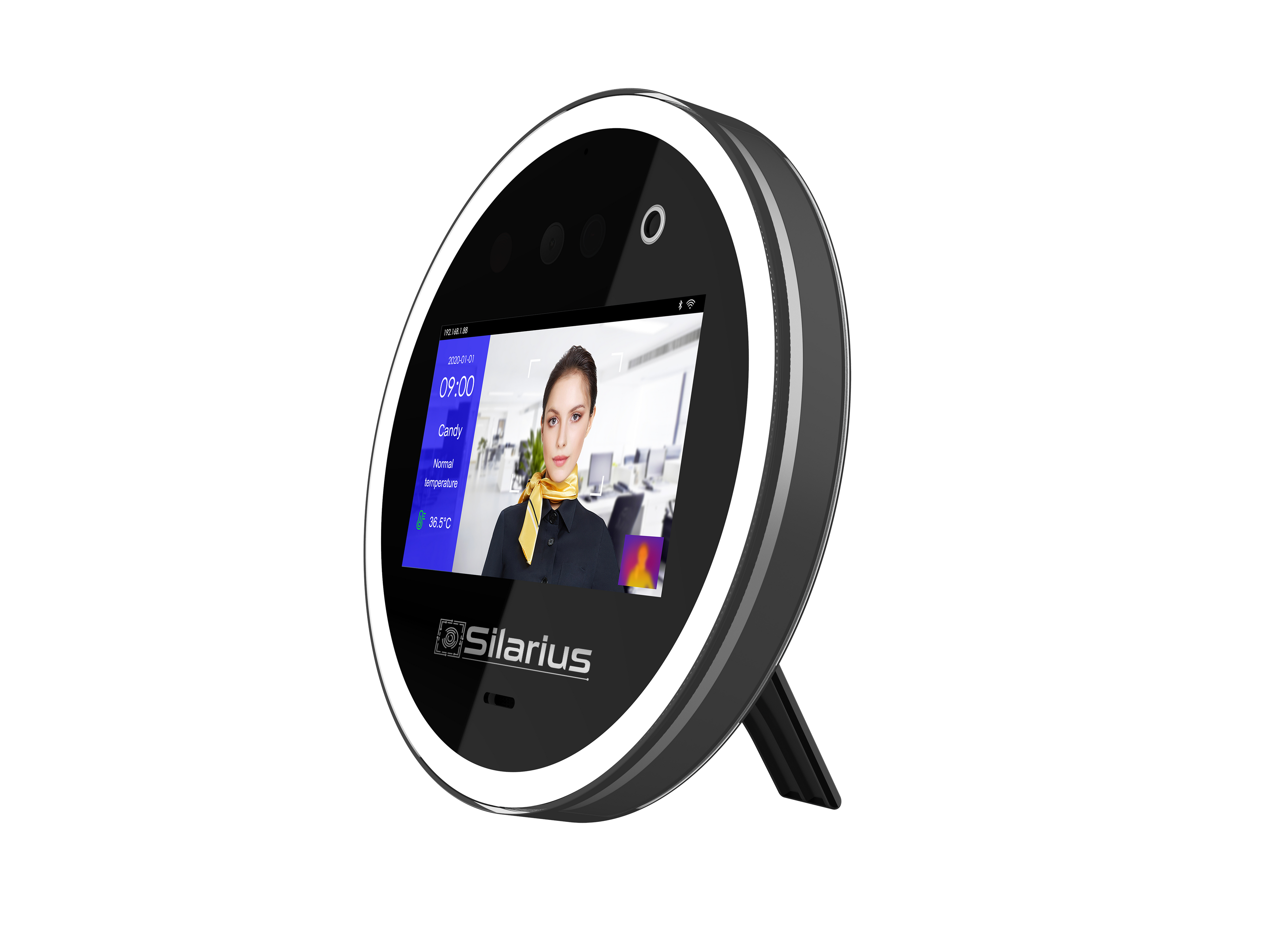 Silarius SIL‐ACCESSTEMP Smart Facial Time Attendance Access Control Terminal with Temperature Measurement , Employee time management Device (NDAA Compliant)