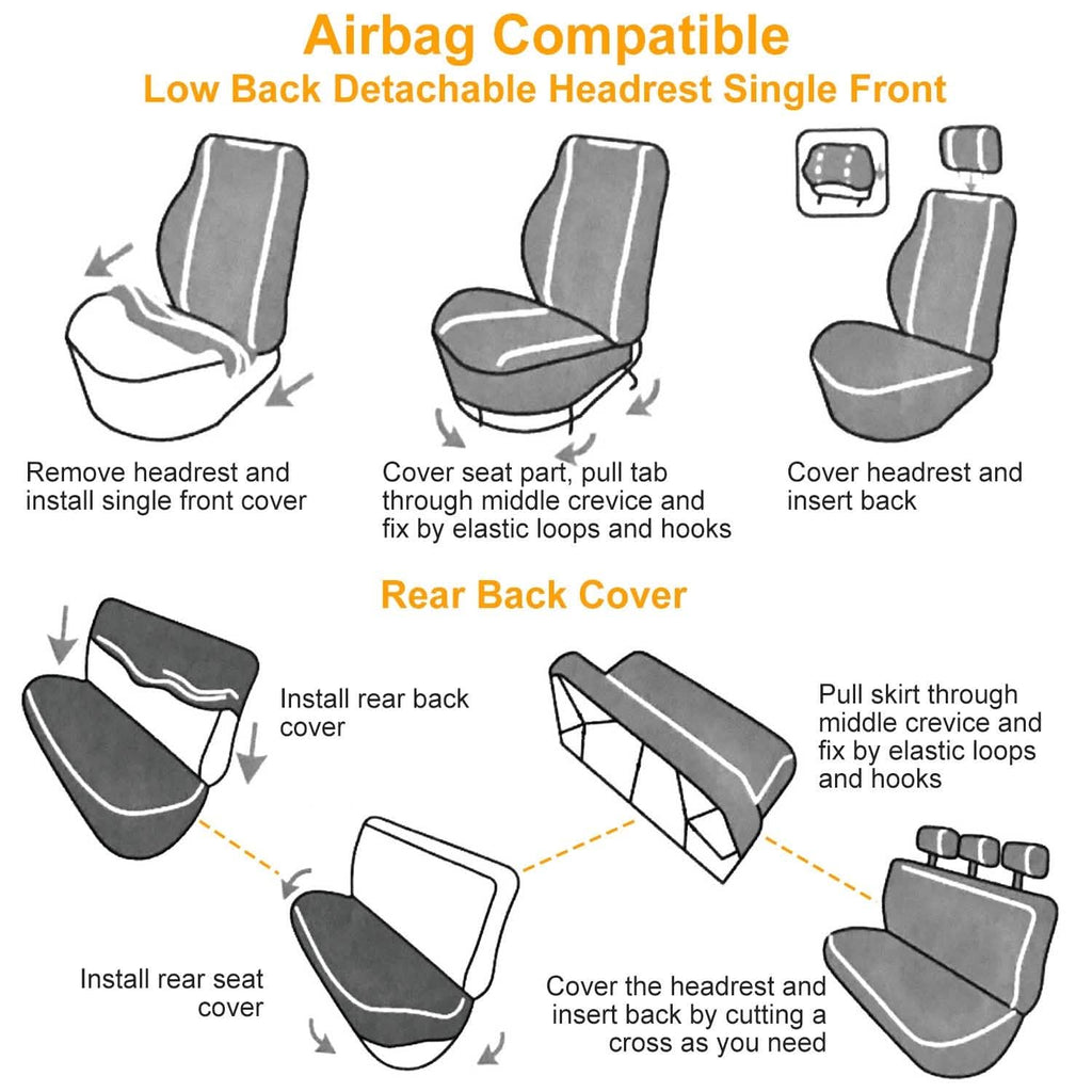 14-Pieces: Universal Auto Seat Cover Set