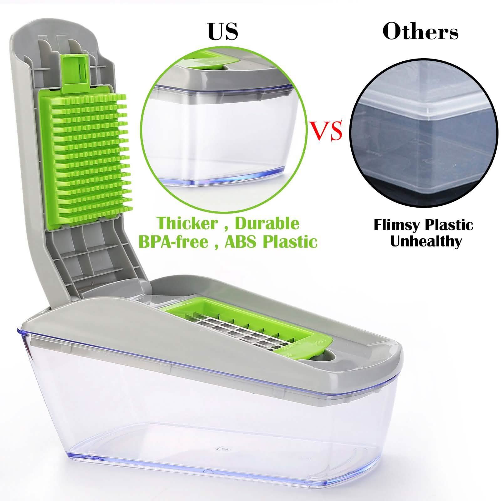 14-Pieces: Vegetable Spiralizer, Slicer, and Food Chopper
