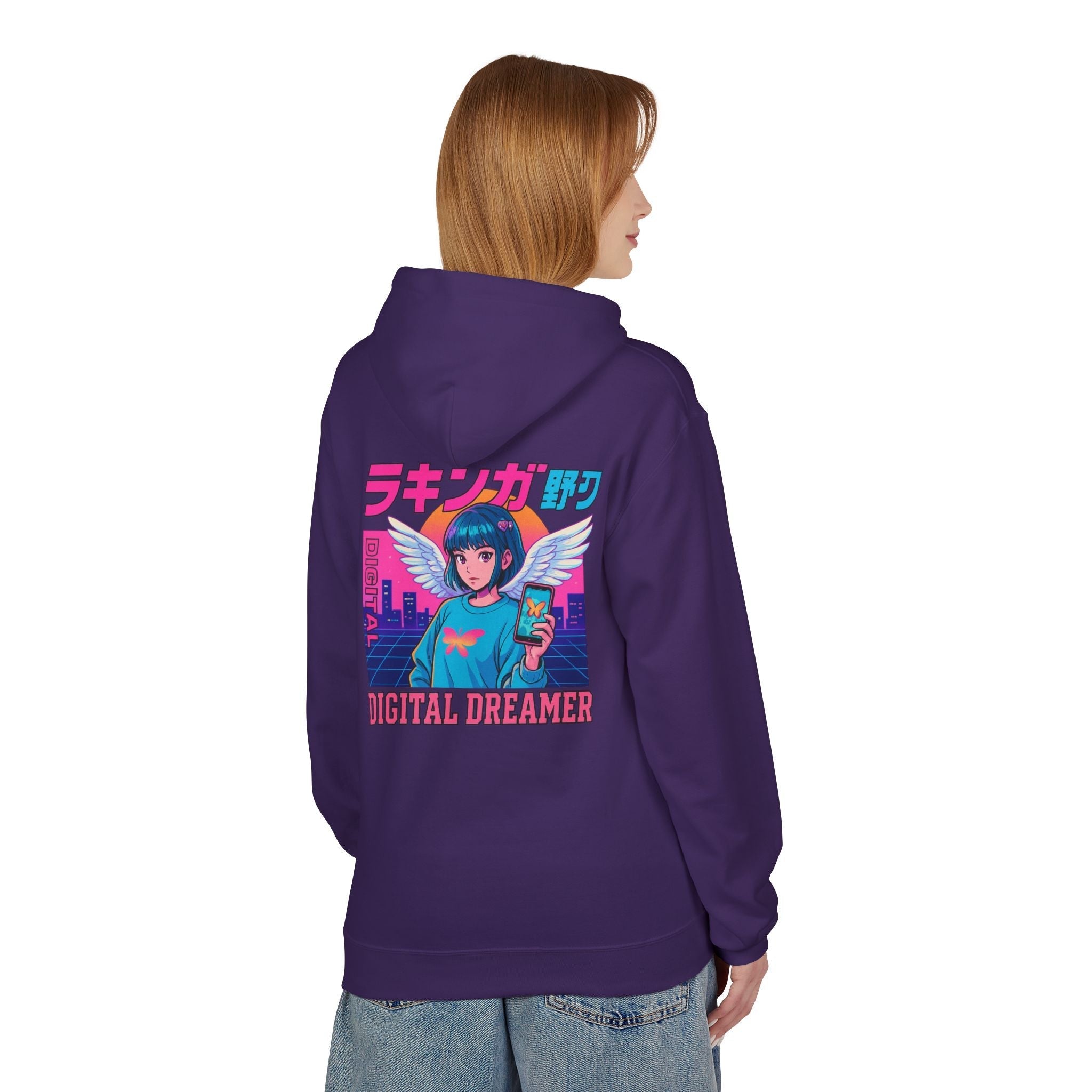 Digital Dreamer Unisex Fleece Hoodie, Cozy Graphic Sweatshirt, Anime Style Hoodie, Perfect Gift for Gamers, Casual Streetwear