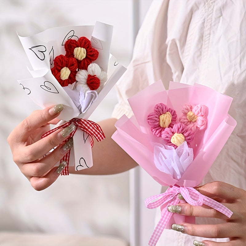 One Piece of a Creative Knitted Artificial Bouquet, Ideal for Gifts on Valentine'S Day And Mother'S Day, As Well As Small Christmas Presents And Home Decor Embellishments