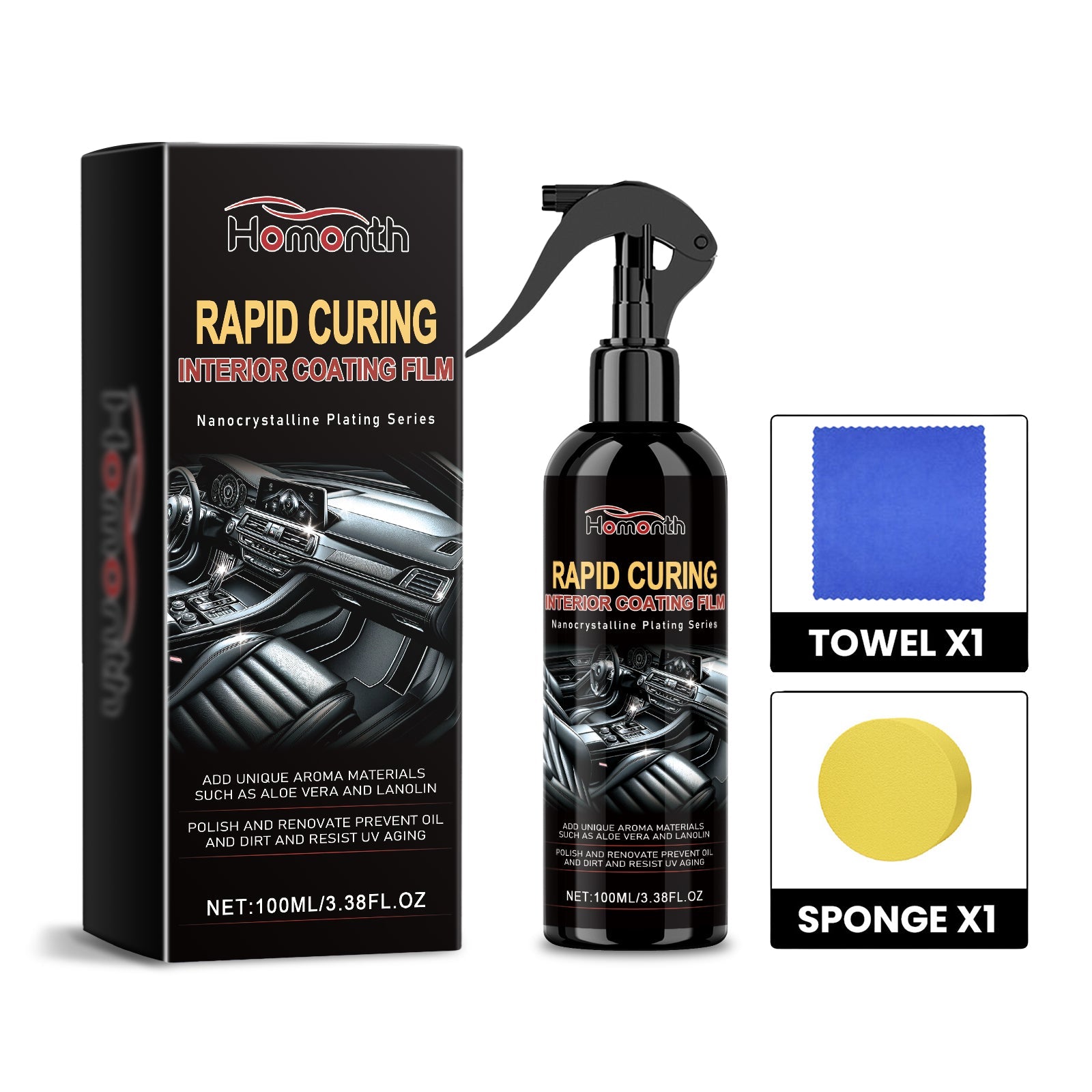 multi-functional automotive interior retreader Multi-functional automotive interior cleaning and decontamination maintenance coating agent