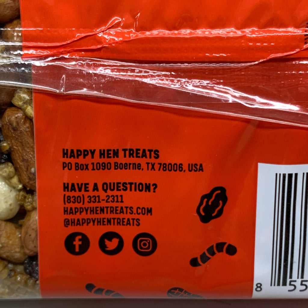 HAPPY HEN (3 PACK) Treat Square Peanut, Raisin & Mealworm 7.5 oz 855297003391