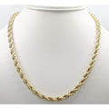 14K 4mm Genuine Solid Yellow Gold Rope Necklace Chain
