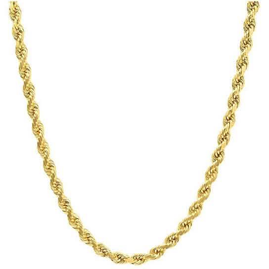 14K Gold 1.5MM Diamond Cut Rope Chain Necklace for Men and Women