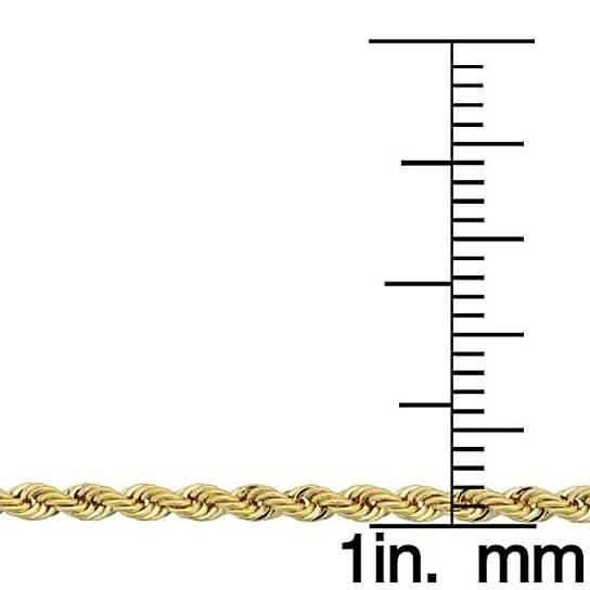 14K Gold 1.5MM Diamond Cut Rope Chain Necklace for Men and Women