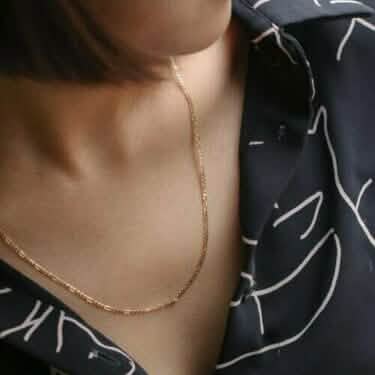 14K Solid Gold Figaro Chain Necklace 3mm