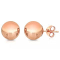 14K Solid Rose Gold Ball Stud Earrings
