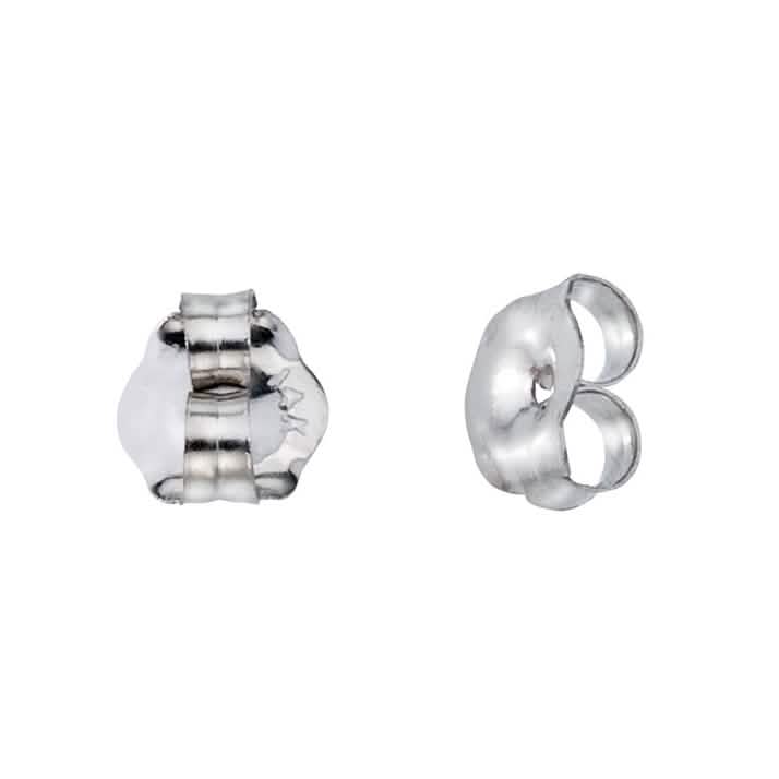 14K Solid White Gold Medium Butterfly Earring Backs