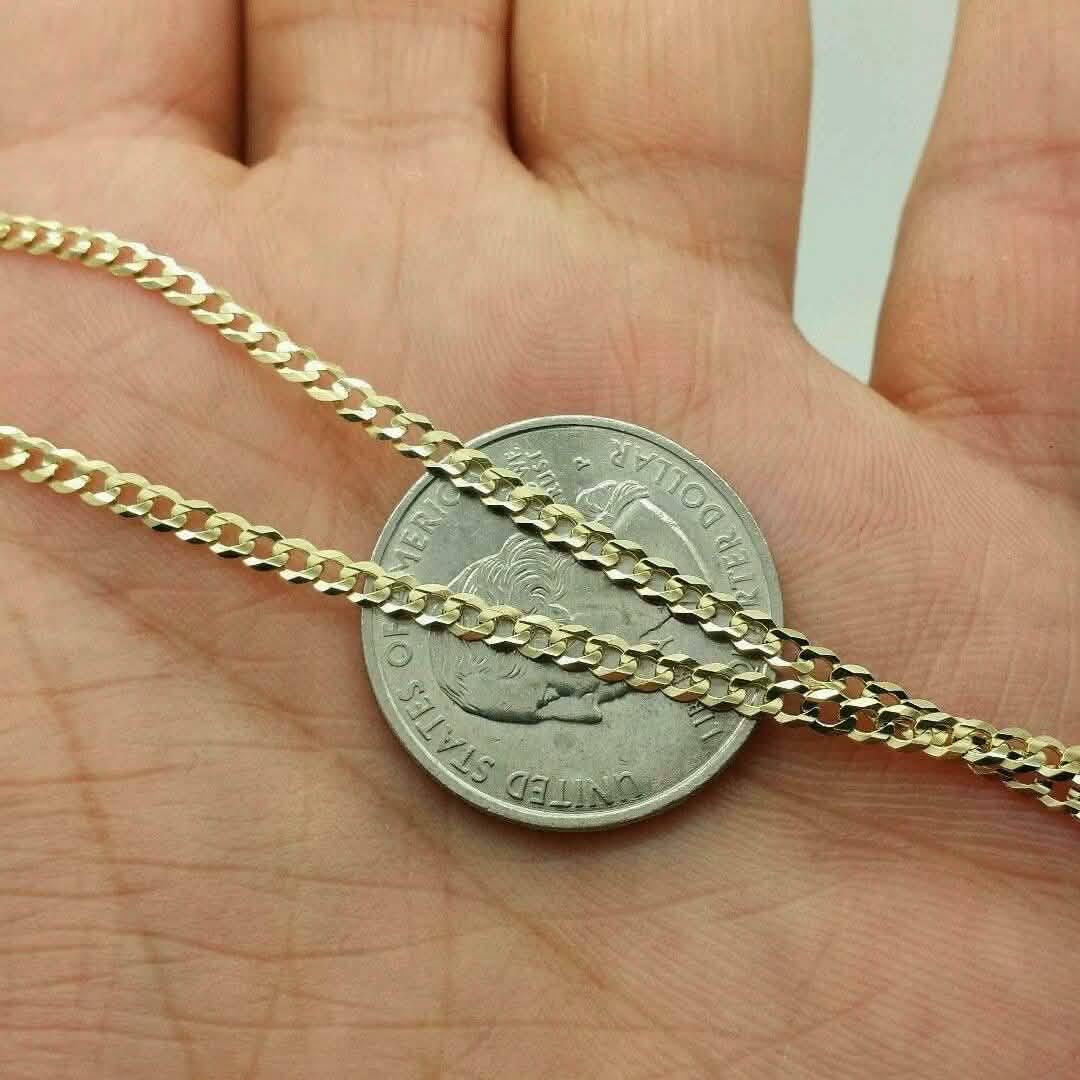 14k Solid Yellow Gold Cuban Link Chain Necklace - Assorted Sizes