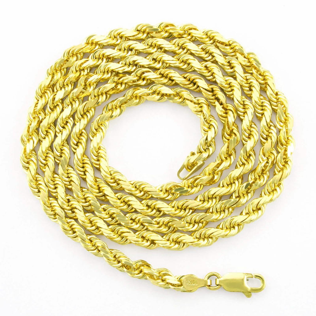 14k Solid Yellow Gold Cuban Link Chain Necklace - Assorted Sizes