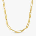 14k Yellow Gold 4mm Paperclip Chain Cable Link Necklace