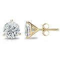 14K Yellow Gold 8mm Round Cut Crystal Studs