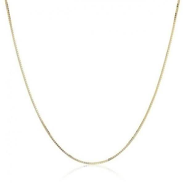 14K Yellow Gold High Polish Classic Box Link Chain Necklace - Assorted Sizes