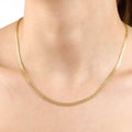 14K Yellow Solid Gold Round Bismark Chain Necklace 2.5mm 24"