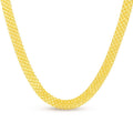 14K Yellow Solid Gold Round Bismark Chain Necklace 6MM
