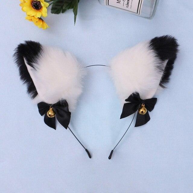 15 Colors Beautiful Masquerade Halloween Cat Ears Cosplay Cat Ear Party Costume Bow Tie Bell Headwear Headband Gorgeous Hair Accessories For Women