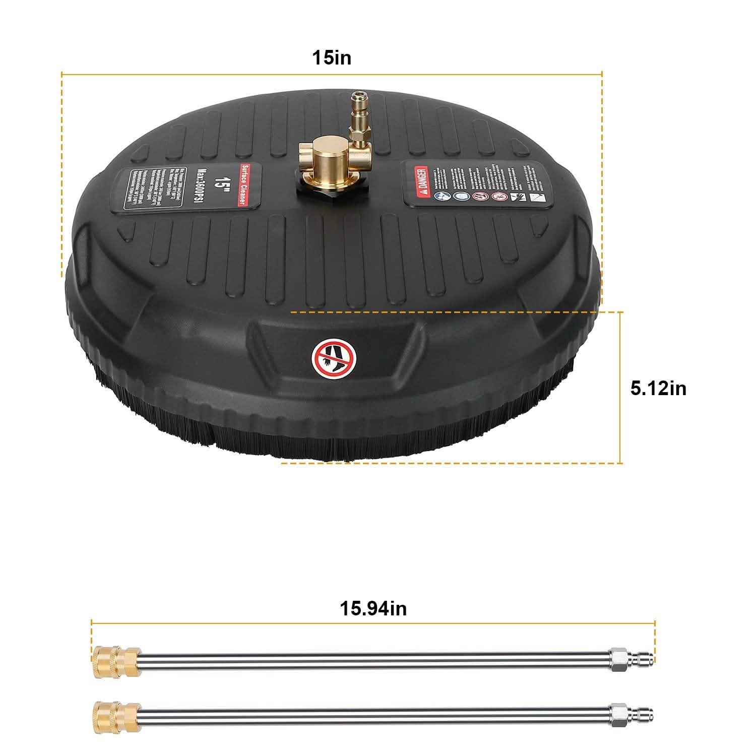 15" High Pressure Flat Surface Cleaner
