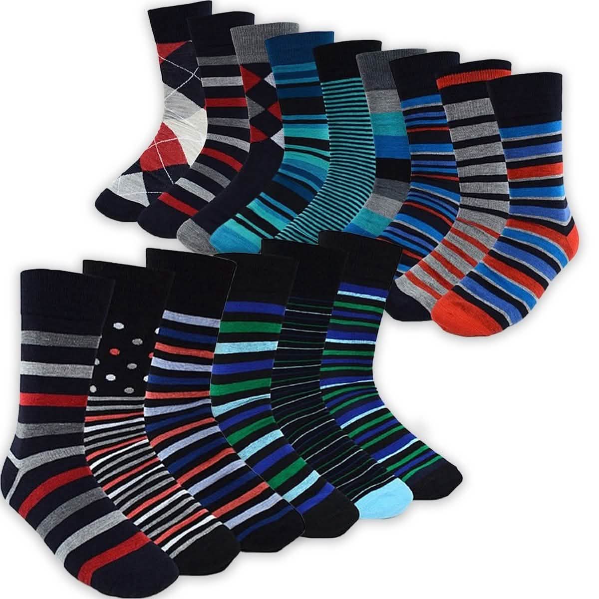 15 Pairs: Parquet Men's Patterned Fancy Socks