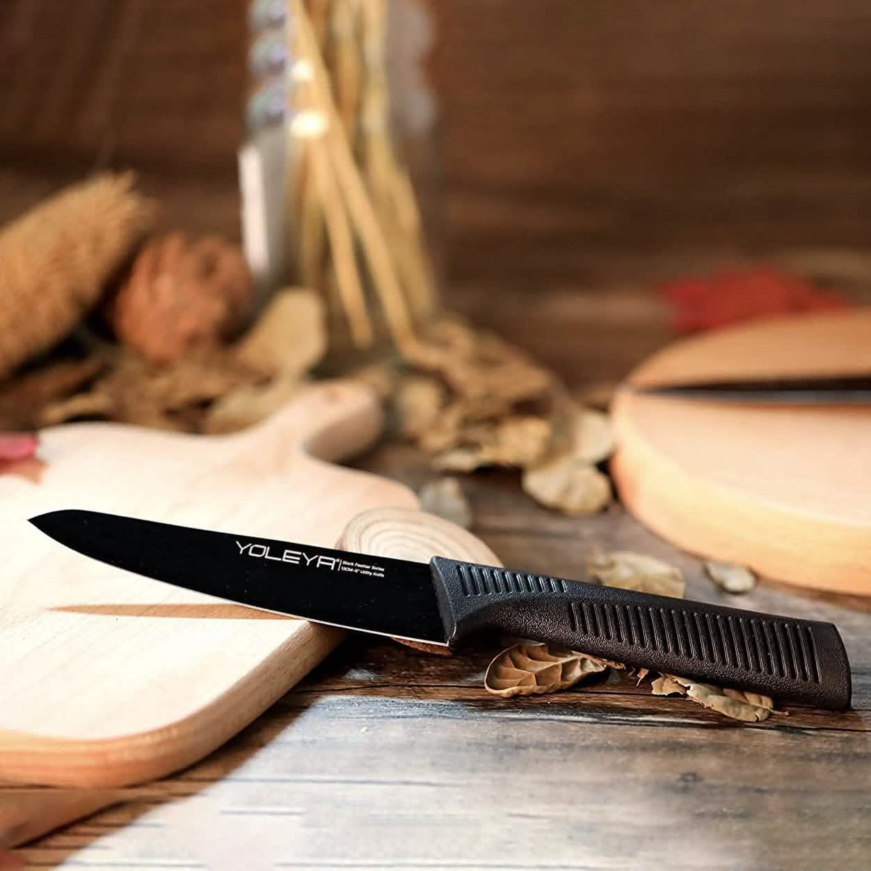 15-Piece: Non-Stick Coating Kitchen Knife Set