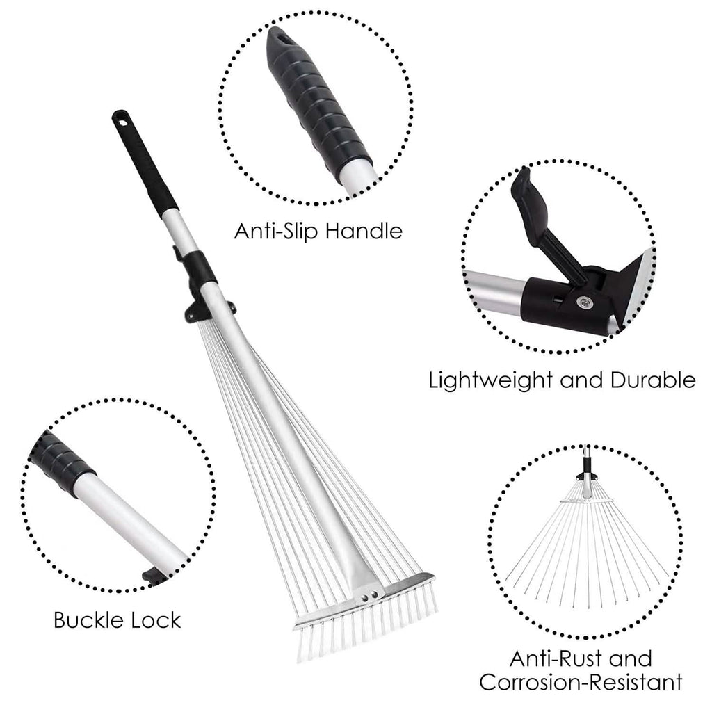 15-Teeth Expanding Stainless Steel Rake