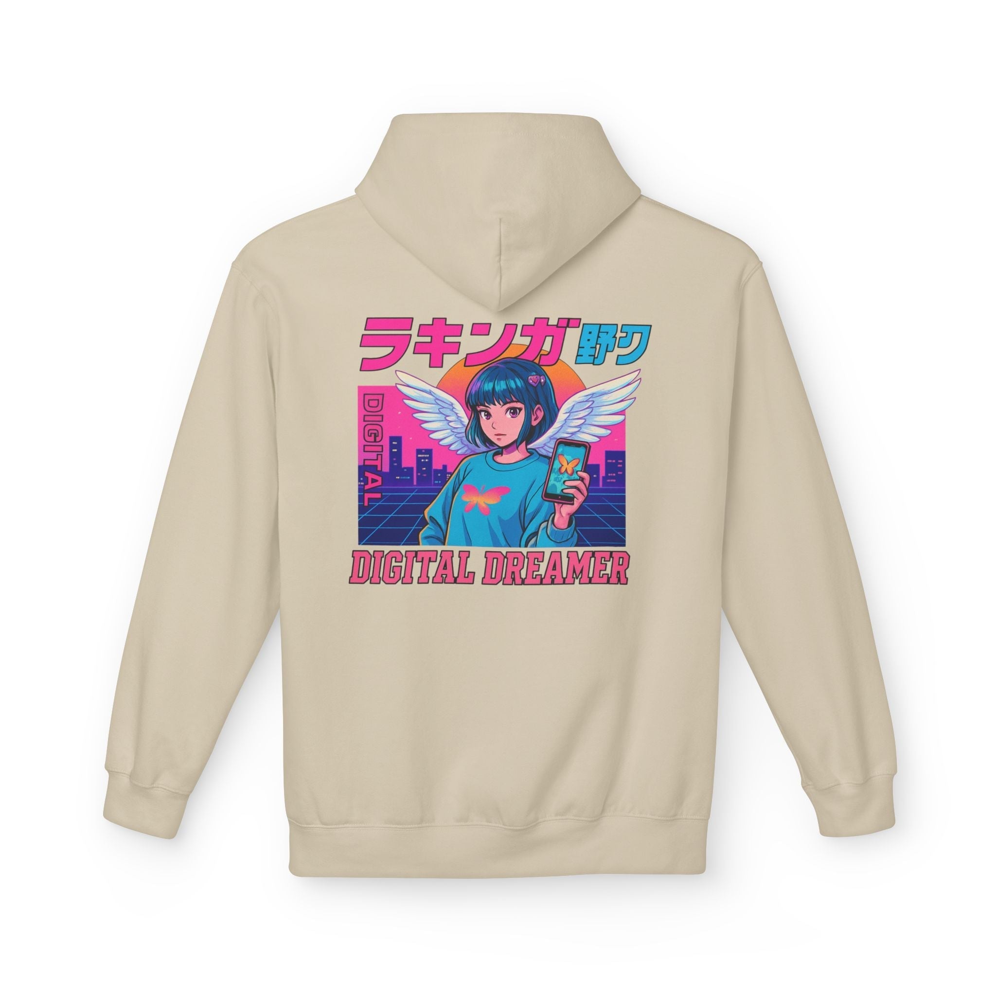 Digital Dreamer Unisex Fleece Hoodie, Cozy Graphic Sweatshirt, Anime Style Hoodie, Perfect Gift for Gamers, Casual Streetwear