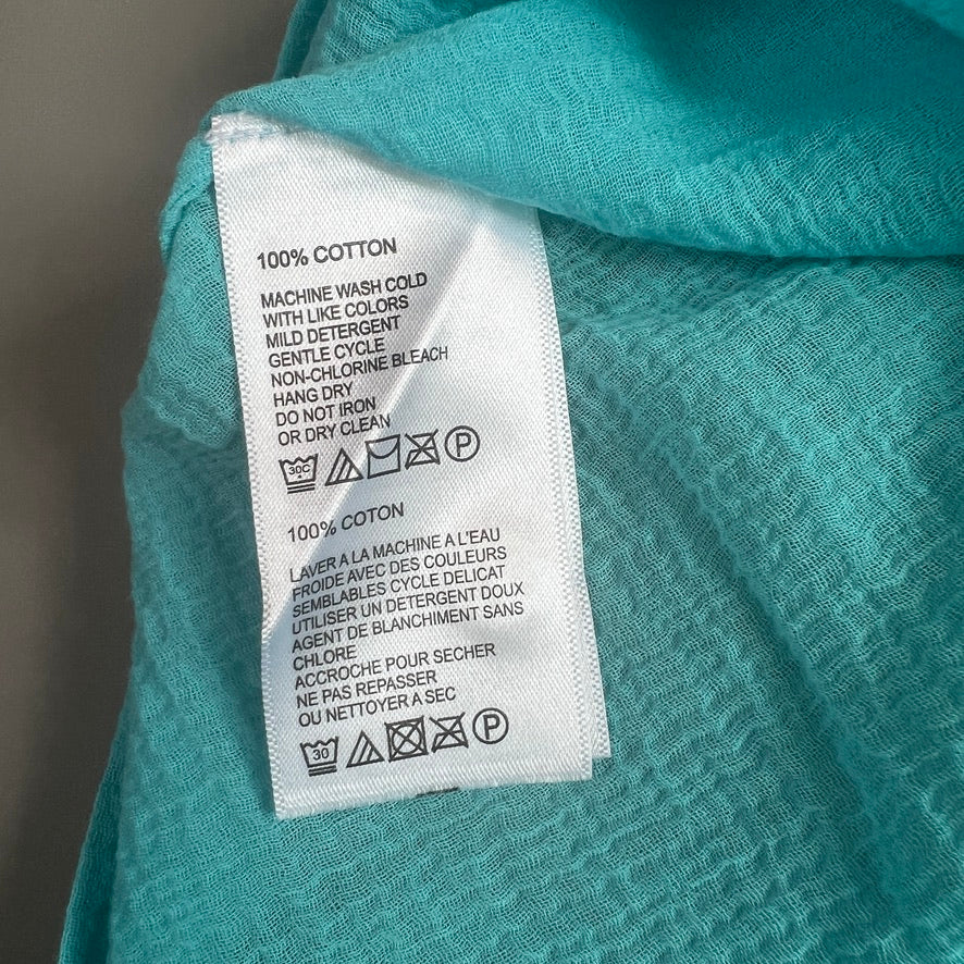 TOMMY BAHAMA Women's Lana Bay Gauze Top 3/4 Sleeve Blue Radiance Size M (New)