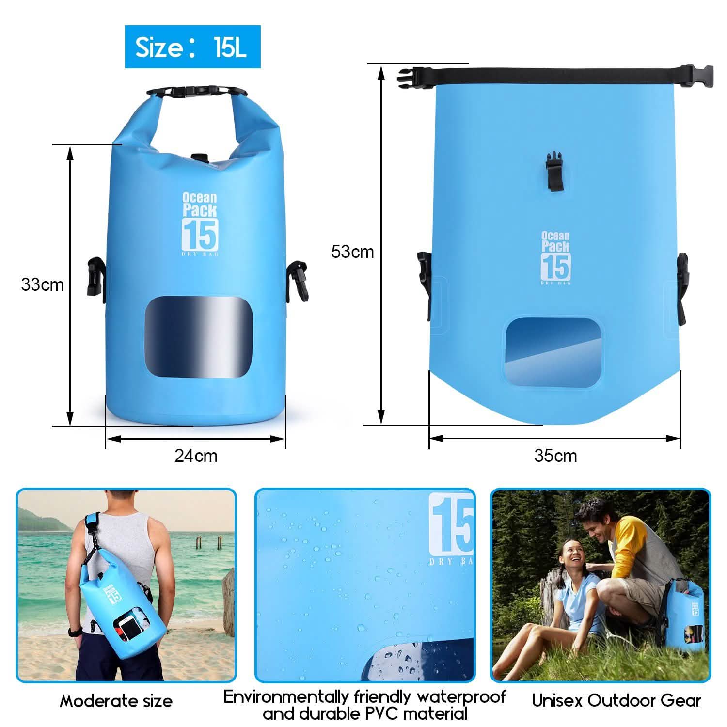 15L Waterproof Lightweight Dry Bag