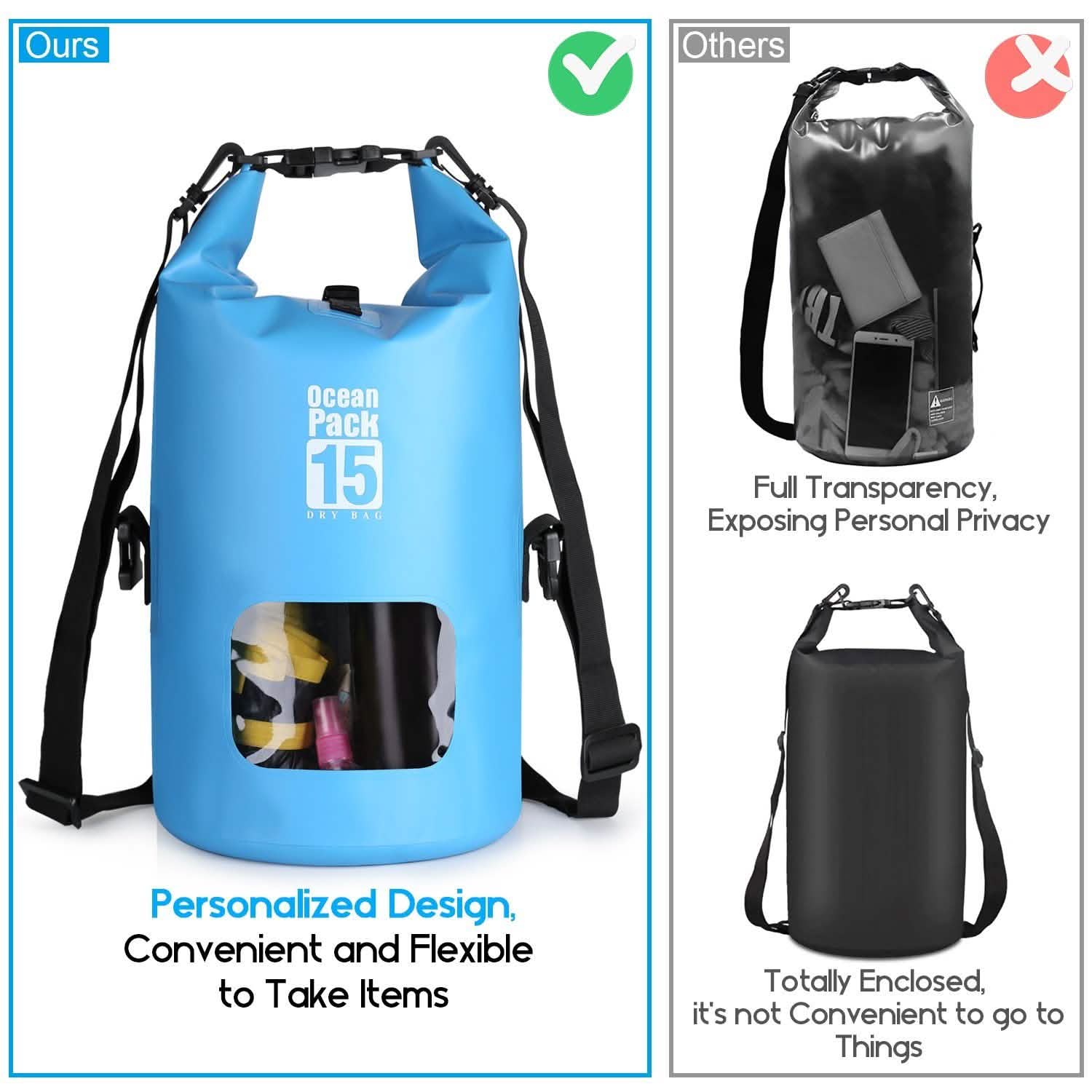 15L Waterproof Lightweight Dry Bag