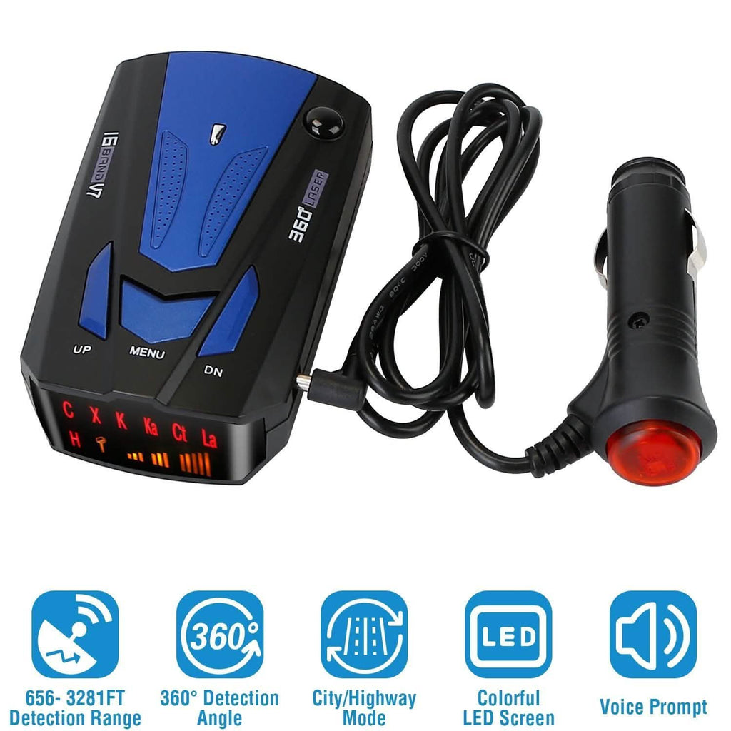 16 Band V7 Speed Safety Voice Alert Car Radar Detector