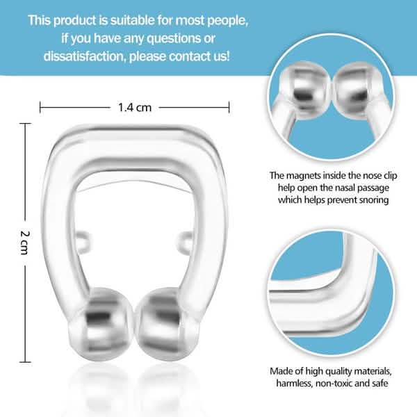 16-Pack: Silicone Magnetic Nose Clip Portable Mini Anti Snoring