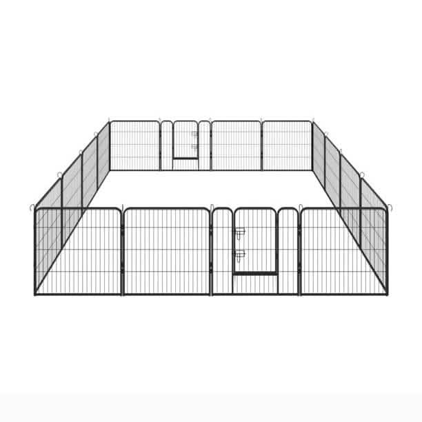 16 Panels Large Indoor Metal Pet Fence