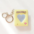 16 Photos Card Holder 1 Inches Card Bag Photo Album Keychain Hollow Love Photo Holder Key Rings Holds Memory Album DIY Memorable Gifts For Loved Ones