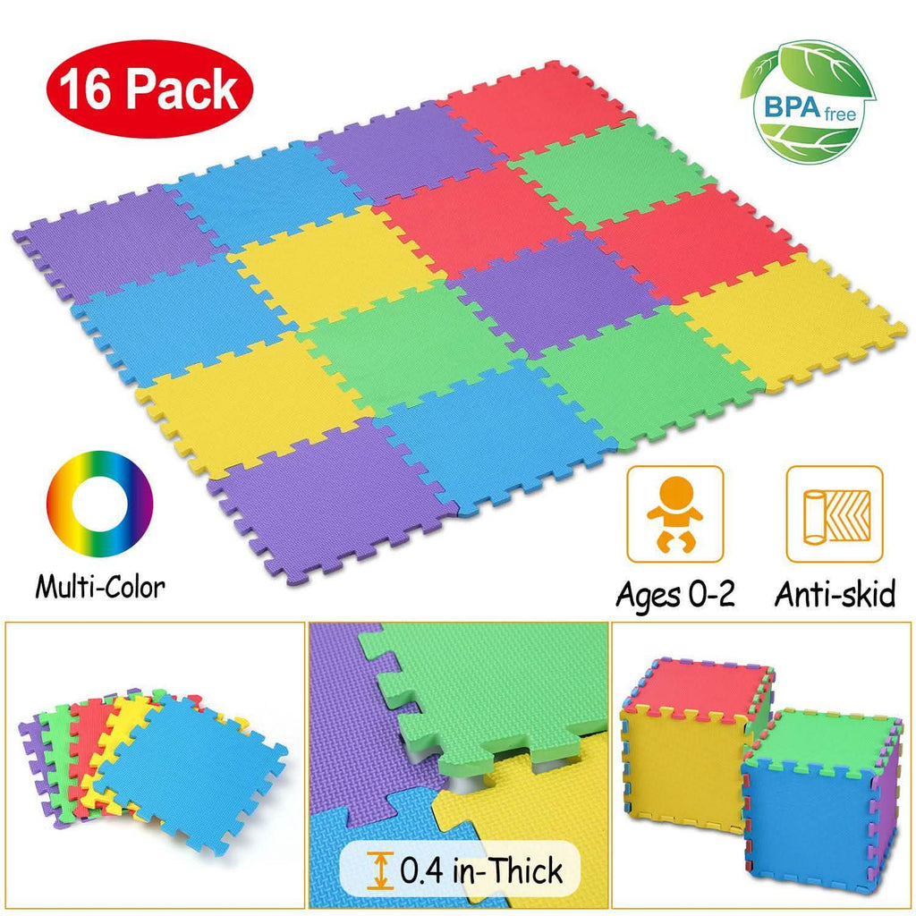 16-Pieces: Kids Puzzle Exercise Play Mat
