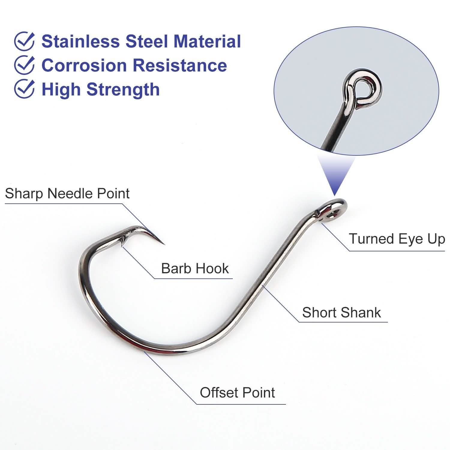 160-Piece: Offset Fishing Hooks Kit